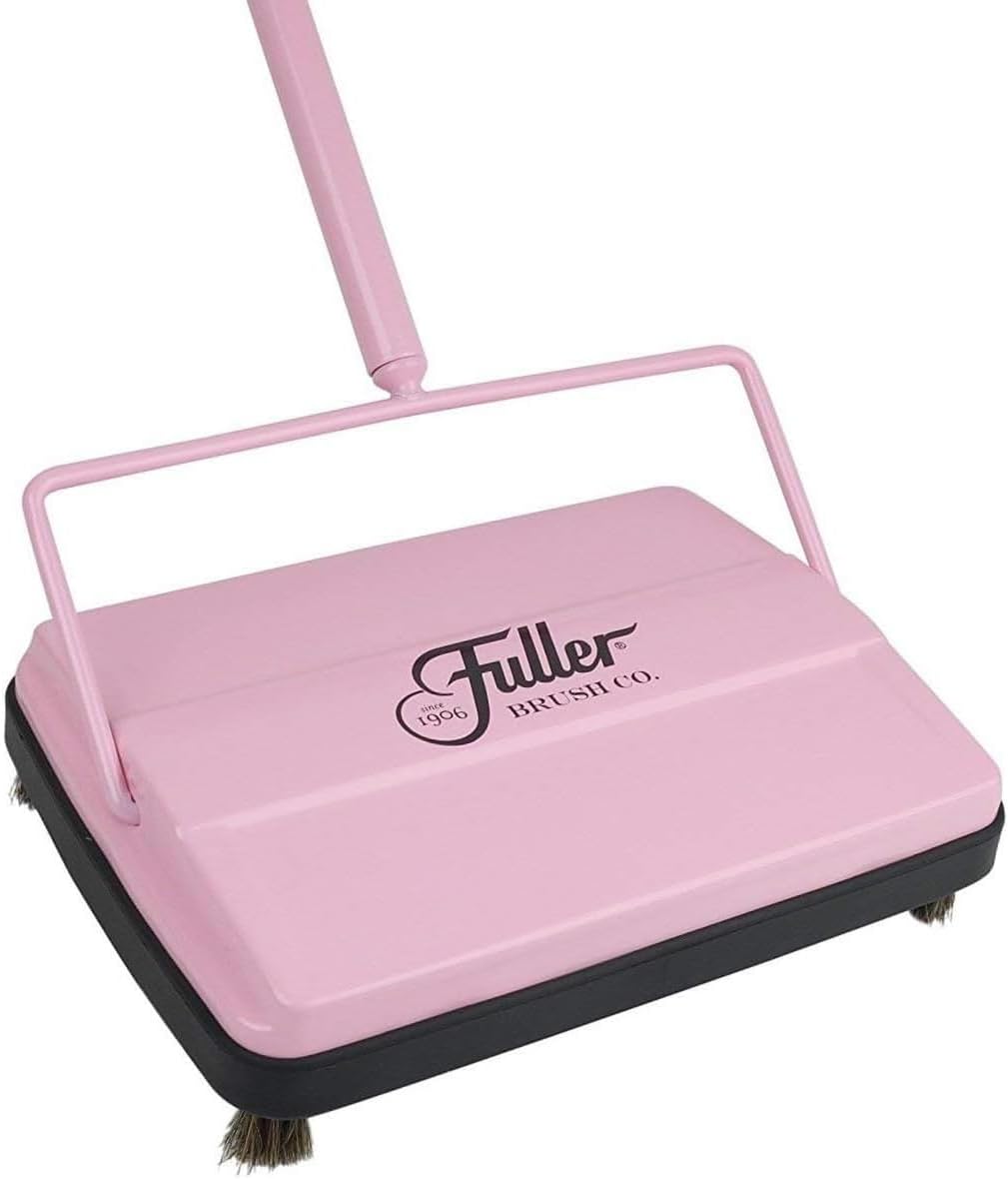 17072 Electrostatic Carpet & Floor Sweeper - 9" Cleaning Path - Lightweight - Ideal for Crumby Messes - Works On Carpets & Hard Floor Surfaces - Pretty Pink