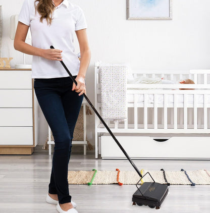 17072 Electrostatic Carpet & Floor Sweeper - 9" Cleaning Path - Lightweight - Ideal for Crumby Messes - Works On Carpets & Hard Floor Surfaces - Pretty Pink