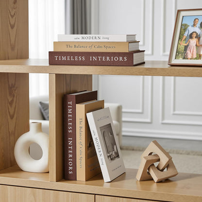 Decorative Books, Set of 3 Stackable Fake Book Storage Boxes, Brown