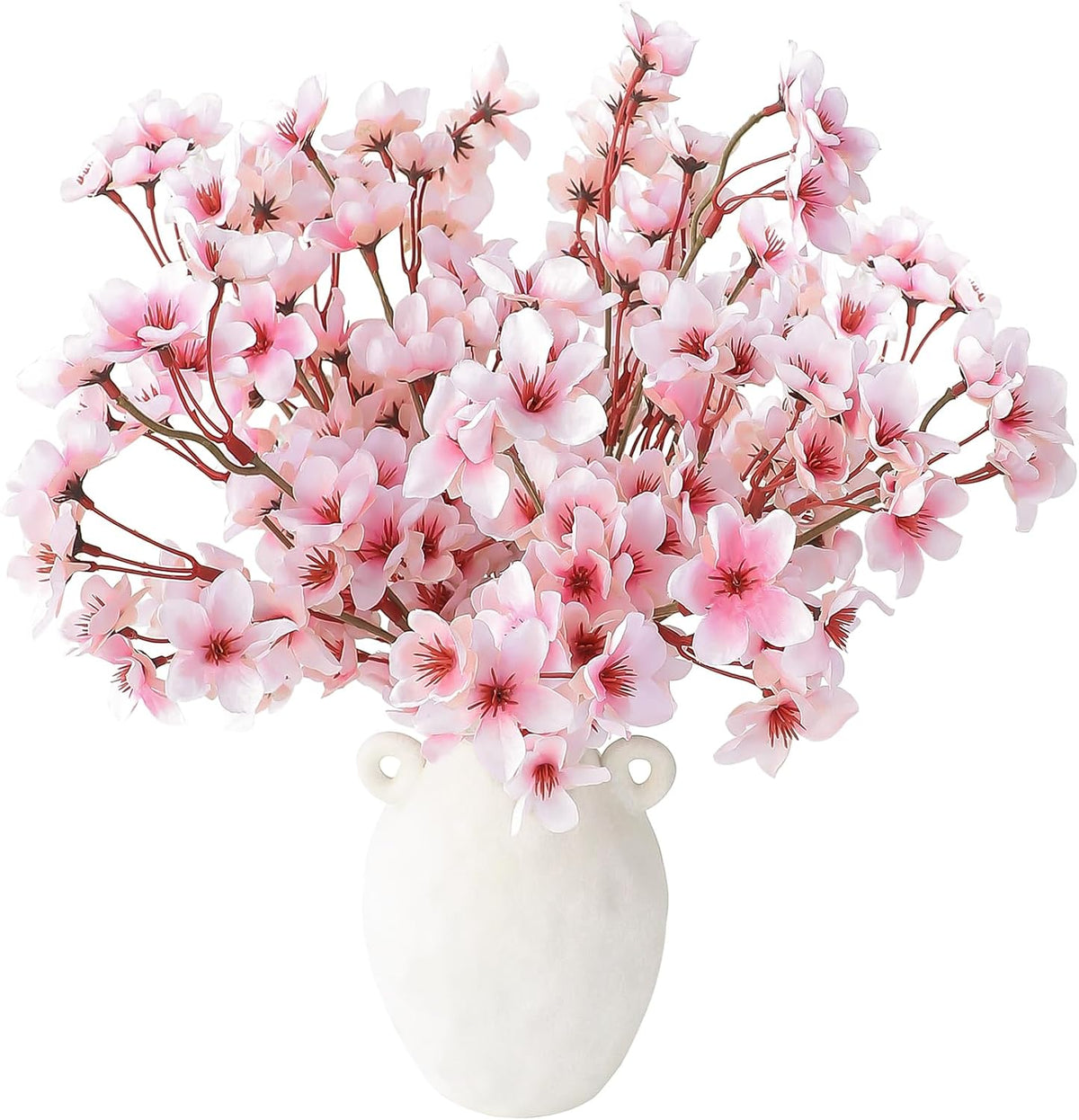 6pcs Artificial Cherry Blossom Branches Pink Faux Silk Flowers Fake Bouquets for Home Wedding Bedroom Japanese Style Decor DIY Table Centerpieces Spring Decorations & Floral Arrangements