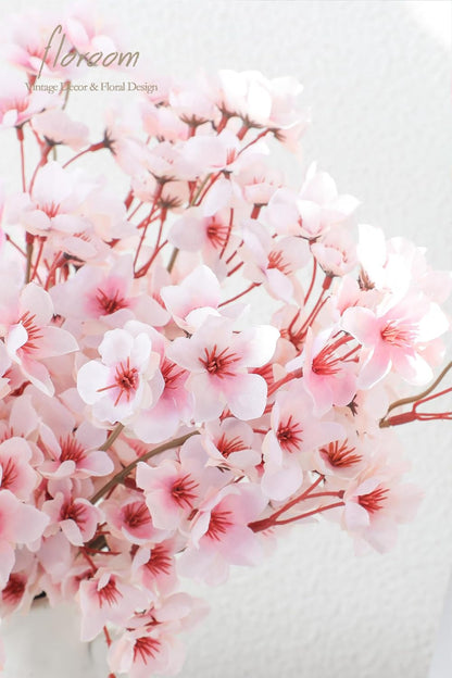 6pcs Artificial Cherry Blossom Branches Pink Faux Silk Flowers Fake Bouquets for Home Wedding Bedroom Japanese Style Decor DIY Table Centerpieces Spring Decorations & Floral Arrangements