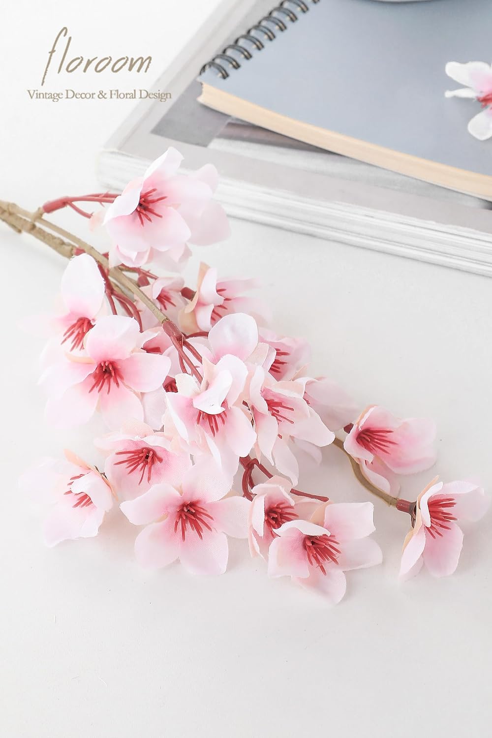 6pcs Artificial Cherry Blossom Branches Pink Faux Silk Flowers Fake Bouquets for Home Wedding Bedroom Japanese Style Decor DIY Table Centerpieces Spring Decorations & Floral Arrangements