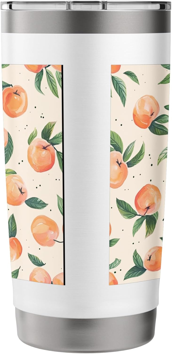 Peach Fruit Pattern Stainless Steel Insulated Tumbler