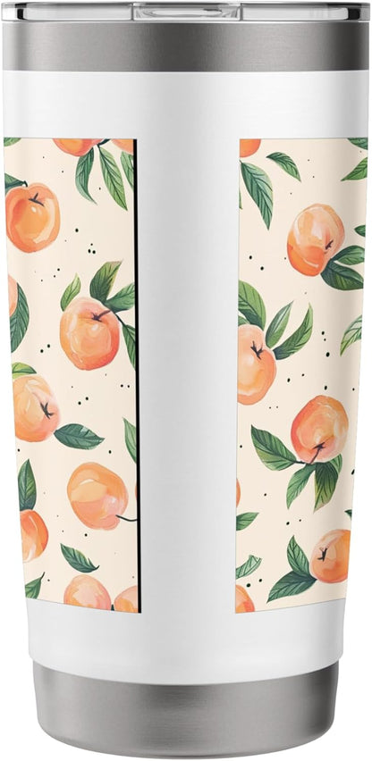 Peach Fruit Pattern Stainless Steel Insulated Tumbler