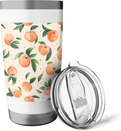 Peach Fruit Pattern Stainless Steel Insulated Tumbler