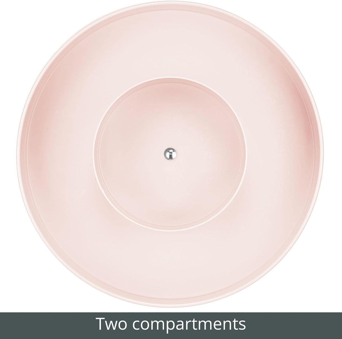 Plastic Lazy Susan Round Turntable Storage Tray - Rotating Organizer for Makeup, Cosmetics, Nail Polish, Vitamins, Shaving Kits, Hair Spray, Medical Supplies, First Aid - Light Pink/Blush