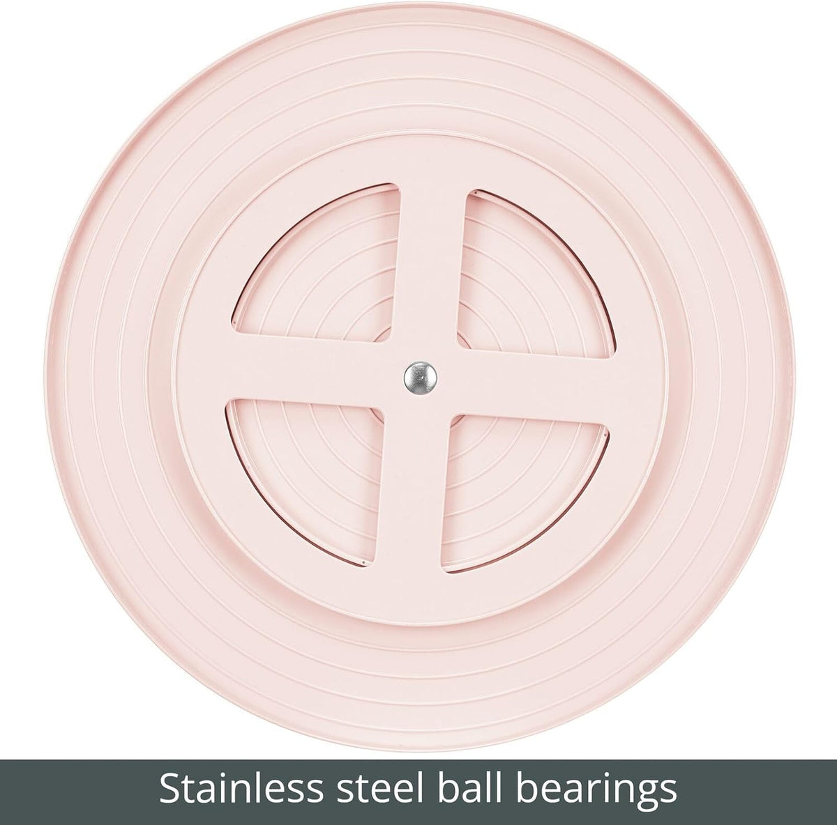 Plastic Lazy Susan Round Turntable Storage Tray - Rotating Organizer for Makeup, Cosmetics, Nail Polish, Vitamins, Shaving Kits, Hair Spray, Medical Supplies, First Aid - Light Pink/Blush