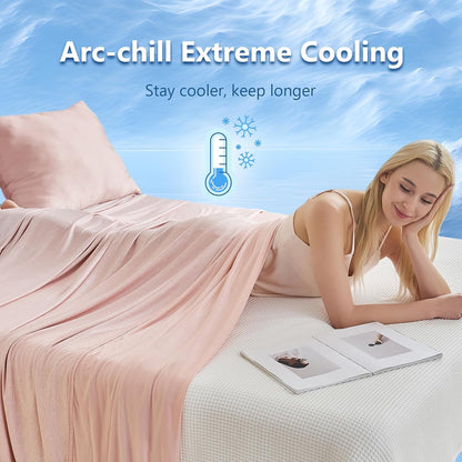 Cooling Blanket for Hot Sleepers - Summer Blanket Thin Soft Lightweight Breathable Double Side Enhanced Cooling for Hot Flashes, Night Sweats, Bed, Couch (Pink, 96 x 102 inches)