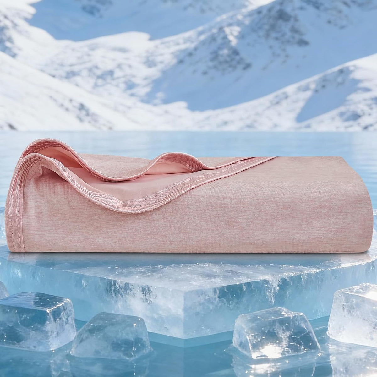 Cooling Blanket for Hot Sleepers - Summer Blanket Thin Soft Lightweight Breathable Double Side Enhanced Cooling for Hot Flashes, Night Sweats, Bed, Couch (Pink, 96 x 102 inches)