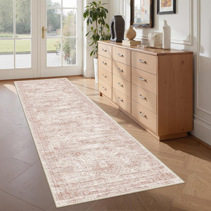 2x6 Runner Rug Non Slip,Washable Hallway Runner Rug,Pink