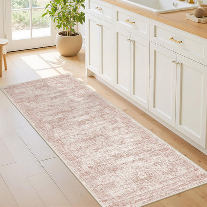 2x6 Runner Rug Non Slip,Washable Hallway Runner Rug,Pink