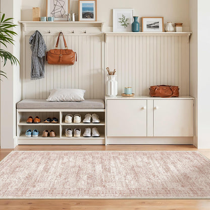 2x6 Runner Rug Non Slip,Washable Hallway Runner Rug,Pink
