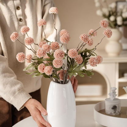 10pcs Faux White & Pink Kiku Flowers, 5 Heads Each Stem & 4 Branches Eucalyptus Stems, Artificial Small Mini Chrysanthemum Flowers for Aesthetic Room Decor, Floral Arrangements Centerpiece