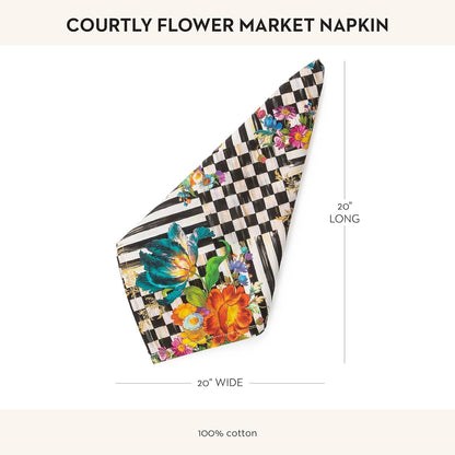 MACKENZIE-CHILDS Cotton Napkin, Cloth Dinner Napkin, Courtly Flower Market