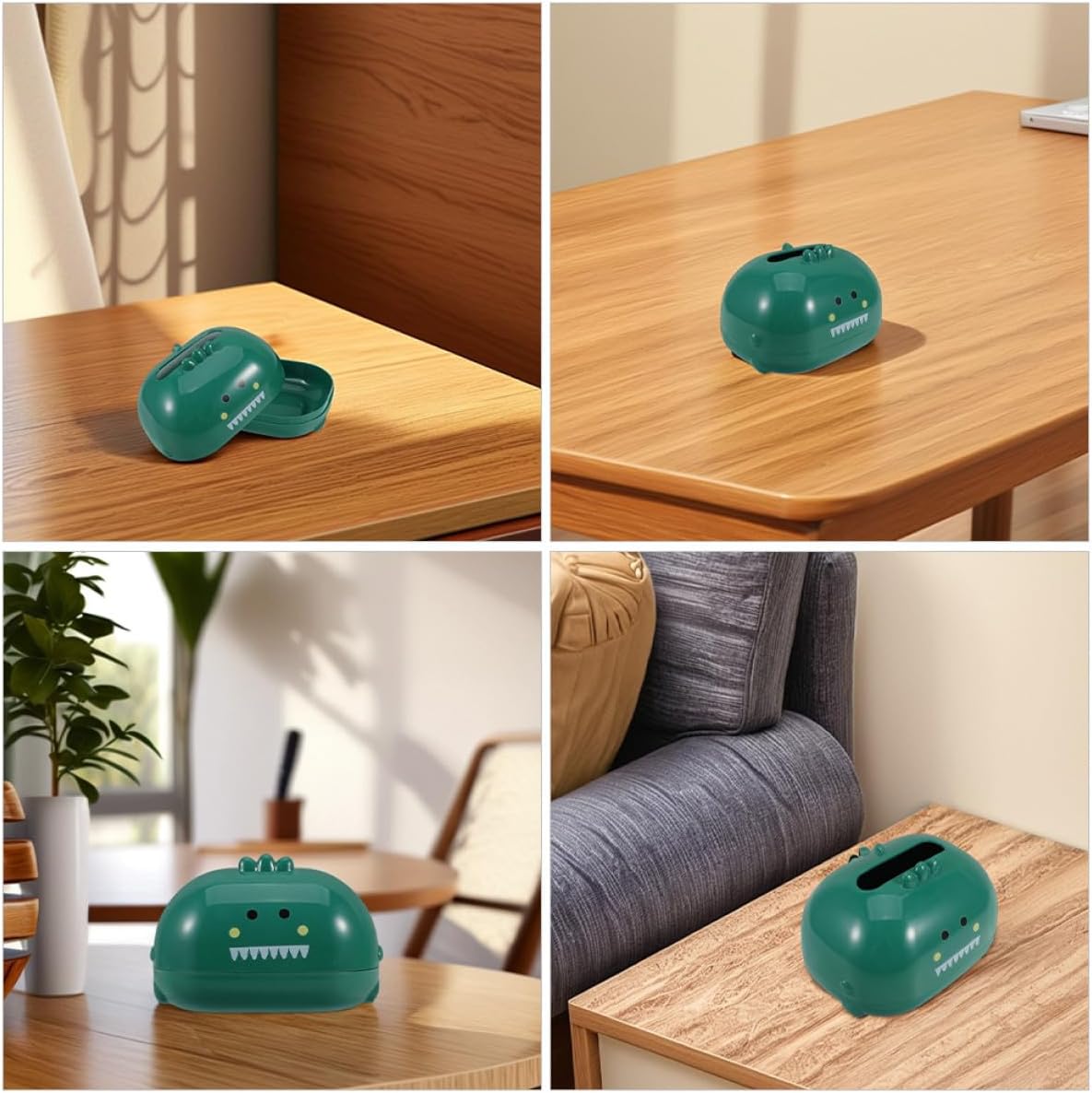 Dinosaur Shaped Tissue Box Holder 2pcs Plastic Desktop Storage