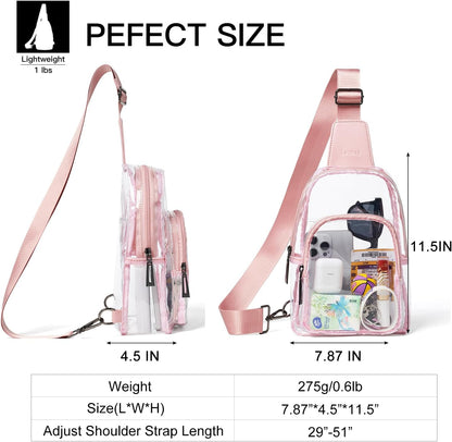Clear Bag for Stadium Events, Clear Purse for Women Stadium Crossbody Bag, Transparent Bag for Concerts Sports