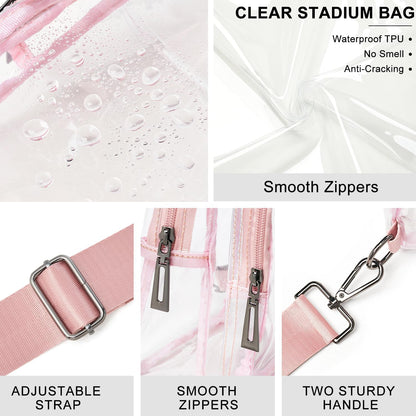 Clear Bag for Stadium Events, Clear Purse for Women Stadium Crossbody Bag, Transparent Bag for Concerts Sports