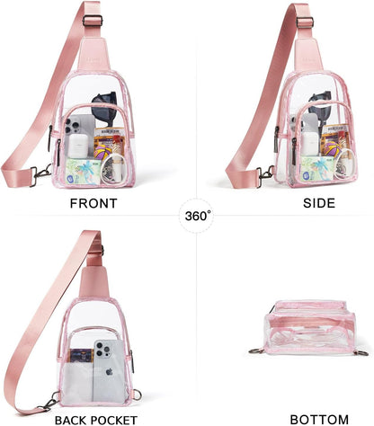 Clear Bag for Stadium Events, Clear Purse for Women Stadium Crossbody Bag, Transparent Bag for Concerts Sports