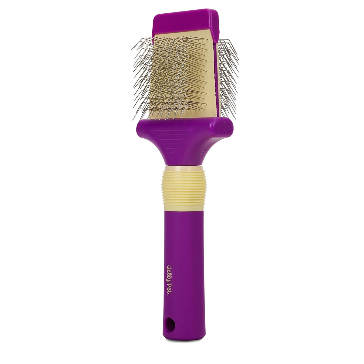 Double Sided Dog Slicker Brush, Longer Pins, Flexible Head, Fine/Coarse Sides, Removes Unwanted Tangles, Medium, Pink