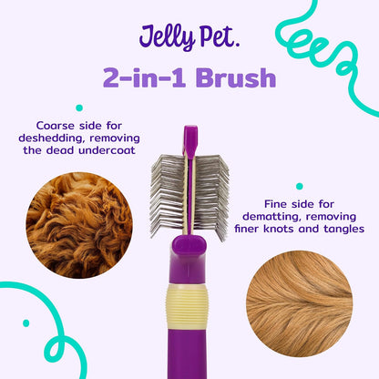 Double Sided Dog Slicker Brush, Longer Pins, Flexible Head, Fine/Coarse Sides, Removes Unwanted Tangles, Medium, Pink