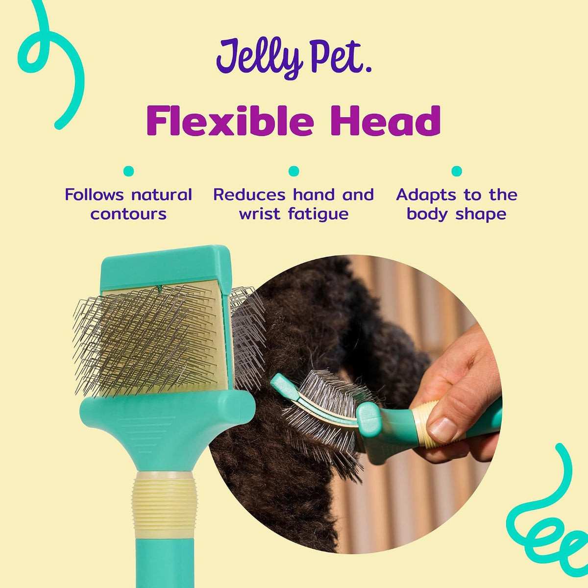 Double Sided Dog Slicker Brush, Longer Pins, Flexible Head, Fine/Coarse Sides, Removes Unwanted Tangles, Medium, Pink