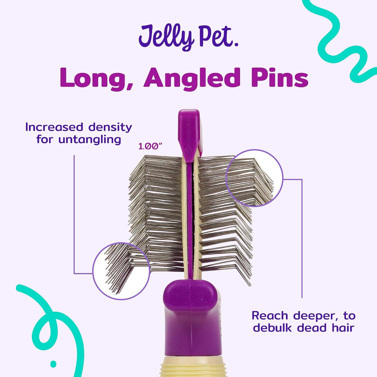 Double Sided Dog Slicker Brush, Longer Pins, Flexible Head, Fine/Coarse Sides, Removes Unwanted Tangles, Medium, Pink