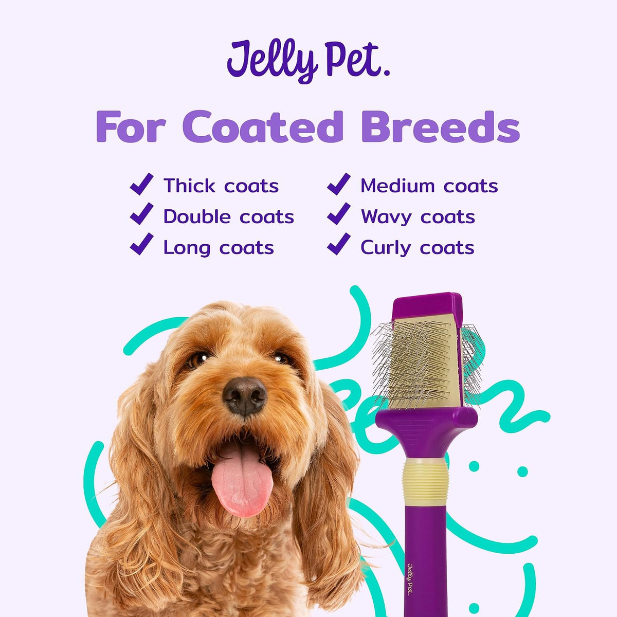 Double Sided Dog Slicker Brush, Longer Pins, Flexible Head, Fine/Coarse Sides, Removes Unwanted Tangles, Medium, Pink