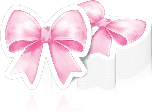 100Pcs Pink Bow Napkins Bow Themed Party Decorations Bow Knot Guest Towel Disposable Hand Napkins for Baby Bridal Shower Bachelorette Engagement Wedding Tea Birthday Party Supplies Table Decor