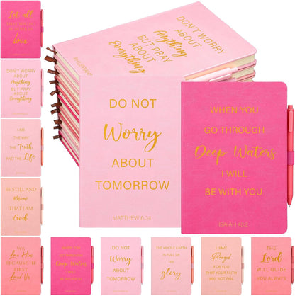 20 Pcs Christian Gift for Women Bulk Christian Journals, Pink