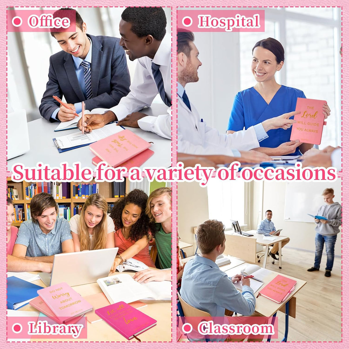 20 Pcs Christian Gift for Women Bulk Christian Journals, Pink