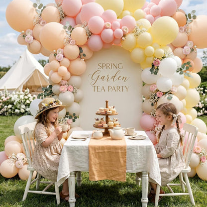 Pink Pastel Balloon Arch Kit, 140Pcs Pink Yellow Ivory Balloons for Baby Shower Gender Reveal Birthday Wedding Bridal Shower Party Decorations