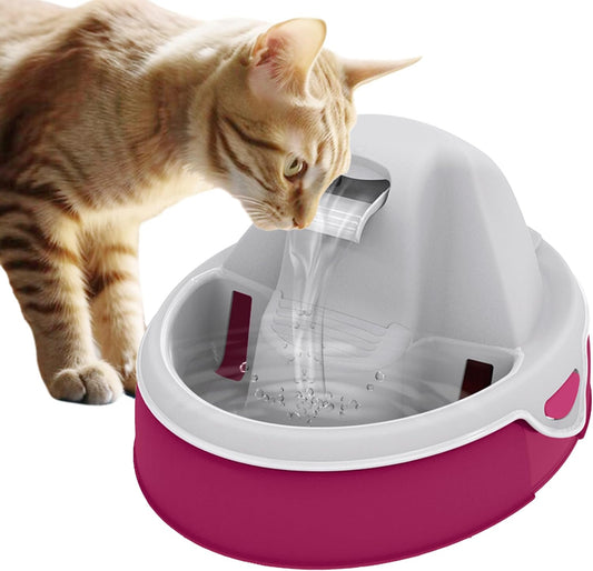 Aqua Flow Premium Pet Water Fountain - Automatic Dispenser Drinking Bowl for Cats and Dogs - Anti-Hair Drainage System - Replaceable Filters - Ideal for Multiple Pets - 52 up to 120 fl oz