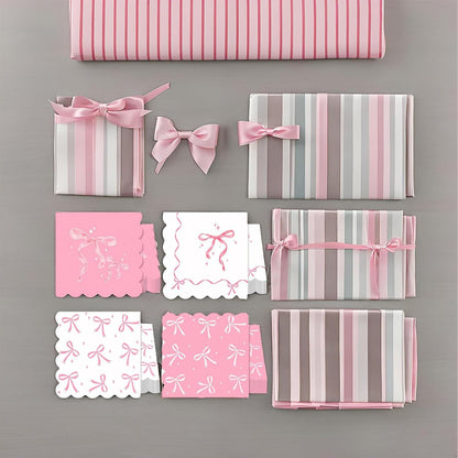 60Pcs Pink Bow Napkins-Coquette Birthday Decorations Bow Birthday Party Pink Bow Theme Table Decoration for Girls Bachelorette Bridal, Baby Shower Party Supplies