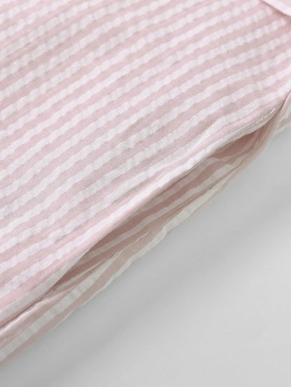 Women's Seersucker Robe Cotton Bathrobe with Pockets