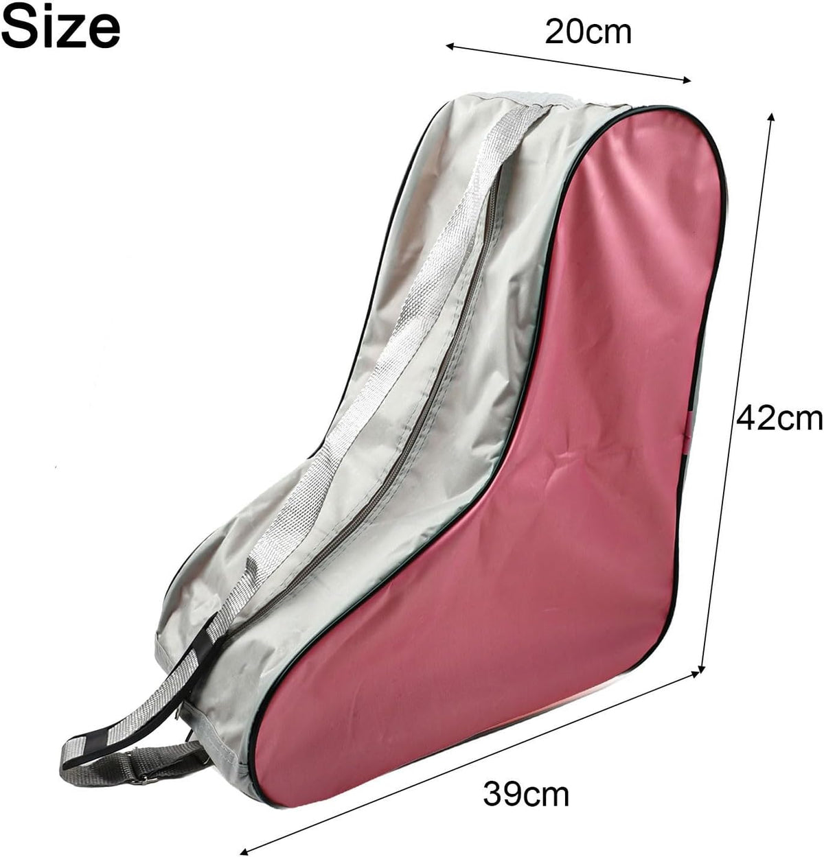 Roller Skate Bag With 3 Compartments, Large Capacity Nylon Ice Skating Carry Case For Inline Skates, Lightweight Sports Gear Tote With Shoulder Strap