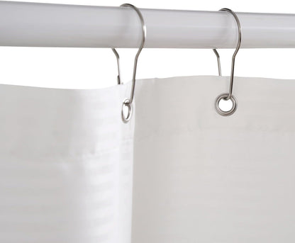 Pink and White Shower Curtain for Bathroom Modern Farmhouse Striped Waterproof Fabric Shower Curtain Set with 12 Hooks Machine Washable 70x72 Inches
