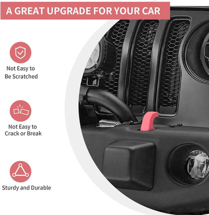 Bumper Tow Hook Covers 2Pcs Compatible with 2007-2018 Jeep Wrangler JK JKU/for 2018-2026 JL JLU & Jeep Gladiator JT Exterior Accessories(Pink)