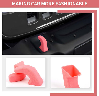 Bumper Tow Hook Covers 2Pcs Compatible with 2007-2018 Jeep Wrangler JK JKU/for 2018-2026 JL JLU & Jeep Gladiator JT Exterior Accessories(Pink)