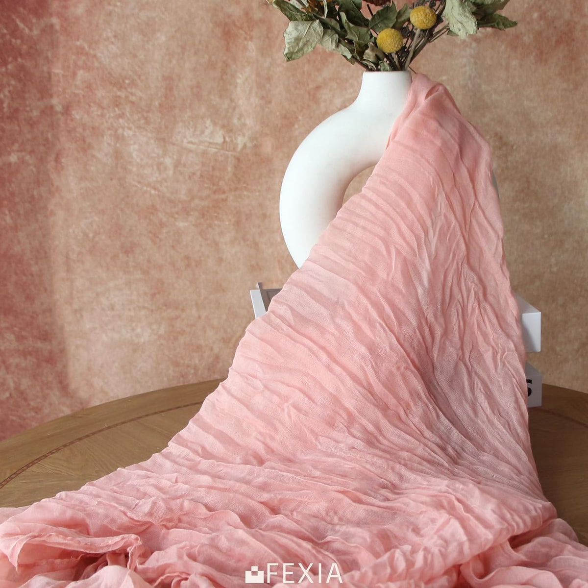 10Pc Pink Cheesecloth Table Runner Girl Baby Shower Bridal Decoration