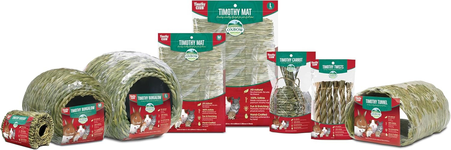 Oxbow Timothy Hay Bungalow, Rabbit & Guinea Pig Hideout, Edible & Hand-Woven Bunny House, No Wires or String, Small Pet Accessories, for Rabbits, Guinea Pigs, Chinchillas & Rats, Large