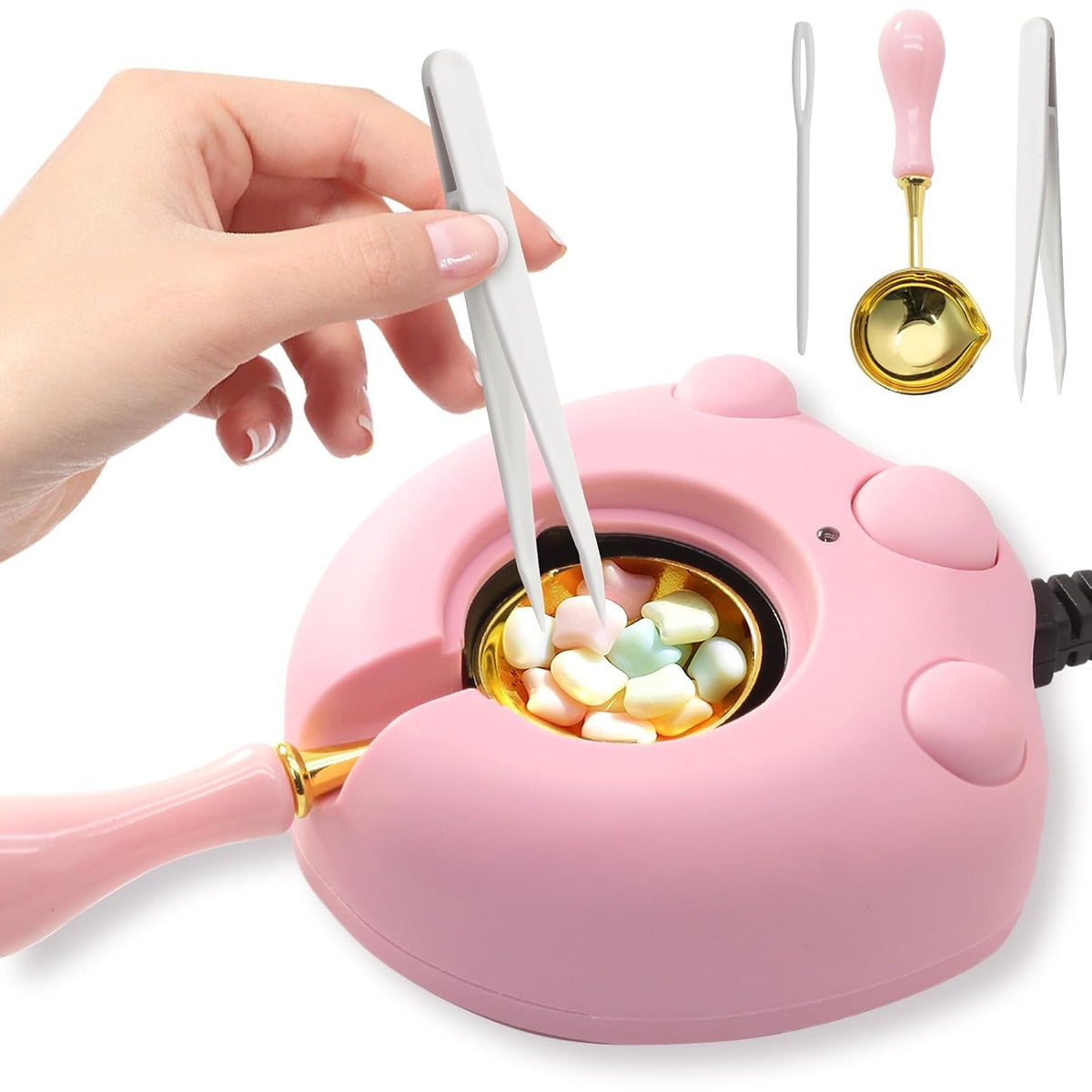 Electric Wax Warmer Pink Seal Melter for Melting Beads and DIY