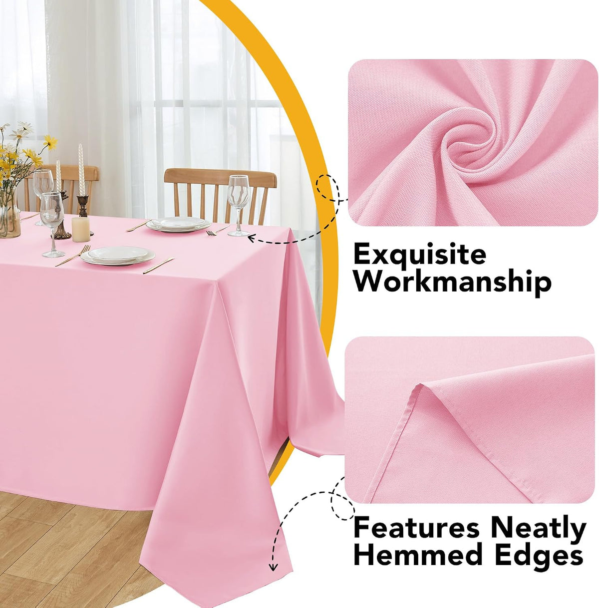 10-Pack Pink Tablecloths for Rectangle Tables, 60 x 102 Inches