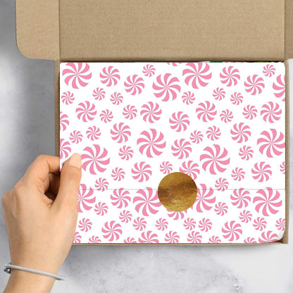 100 Sheets Christmas Tissue Paper Pink White Art Tissue Candy Cane Stripe Wrapping Paper for Xmas Winter DIY Crafts Gift Packing, 14 x 20 Inch