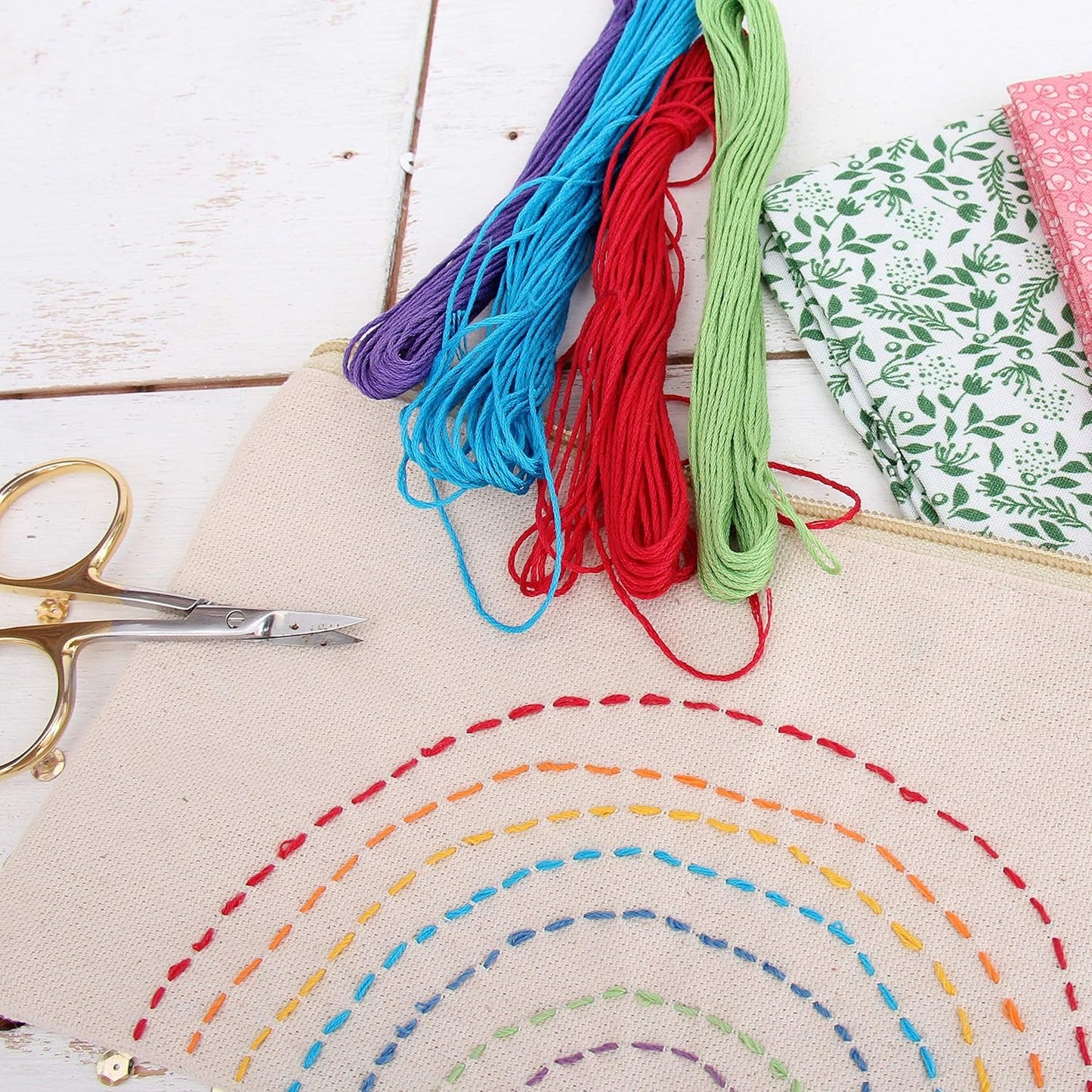 12 Skeins Cotton Embroidery Floss, Light Peach | Long fiber cotton embroidery floss for cross stitch, hand embroidery and bracelets. Six-strand floss separates easily.
