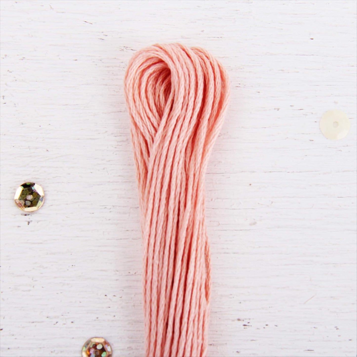 12 Skeins Cotton Embroidery Floss, Light Peach | Long fiber cotton embroidery floss for cross stitch, hand embroidery and bracelets. Six-strand floss separates easily.