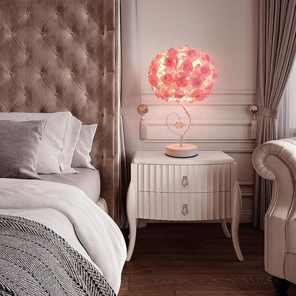 Pink Rose Flower Lamp Romantic Bedside lamp Princess Table Flower Lamp for Nightstand Desk Light for Bedroom Women Girl Dating Christmas Gift Party Wedding Decor Living Room Office