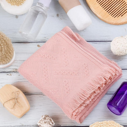 2 Pcs Boho Bathroom Hand Towel, 13 x 30 Inch Decorative Face Towel