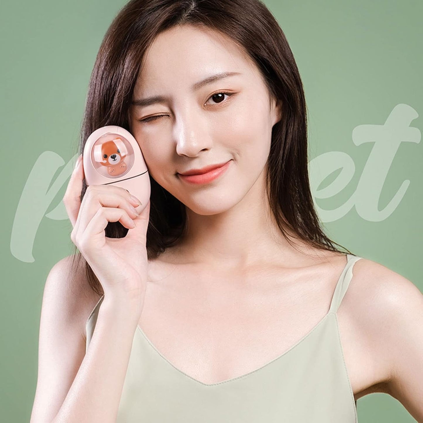 Mini Face Steamer, ABS Material, Ultrafine Mist and 35ml Water Tank for Travel and Office Use (Pink)