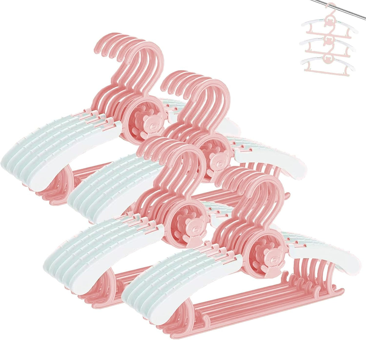 Baby Clothes Hangers 20 Pack, Plastic Kids Hangers Space Saving for Closet