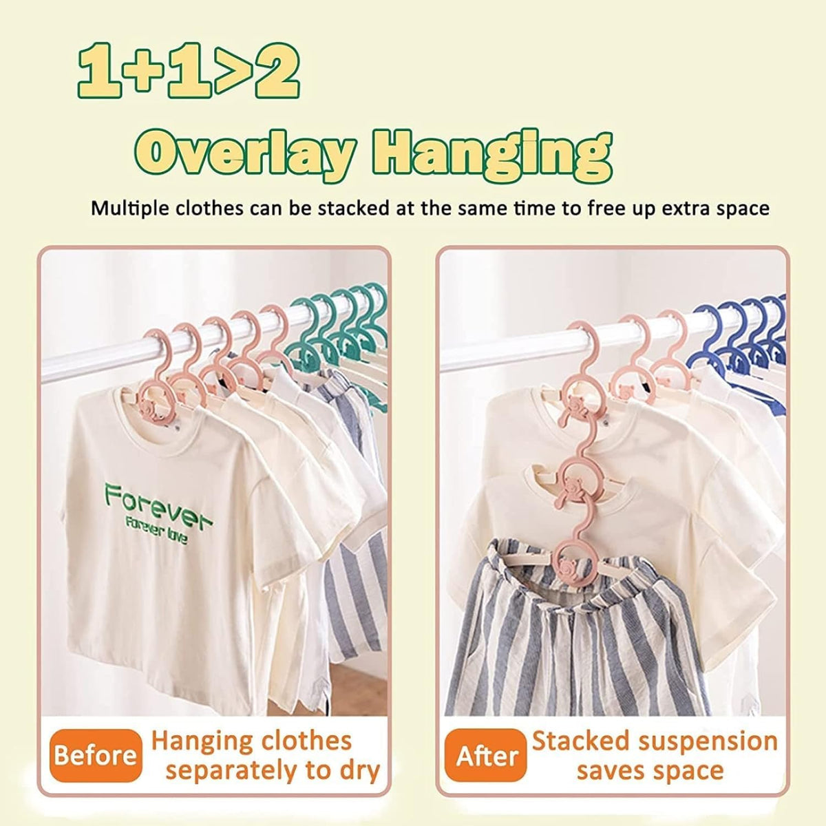 Baby Clothes Hangers 20 Pack, Plastic Kids Hangers Space Saving for Closet